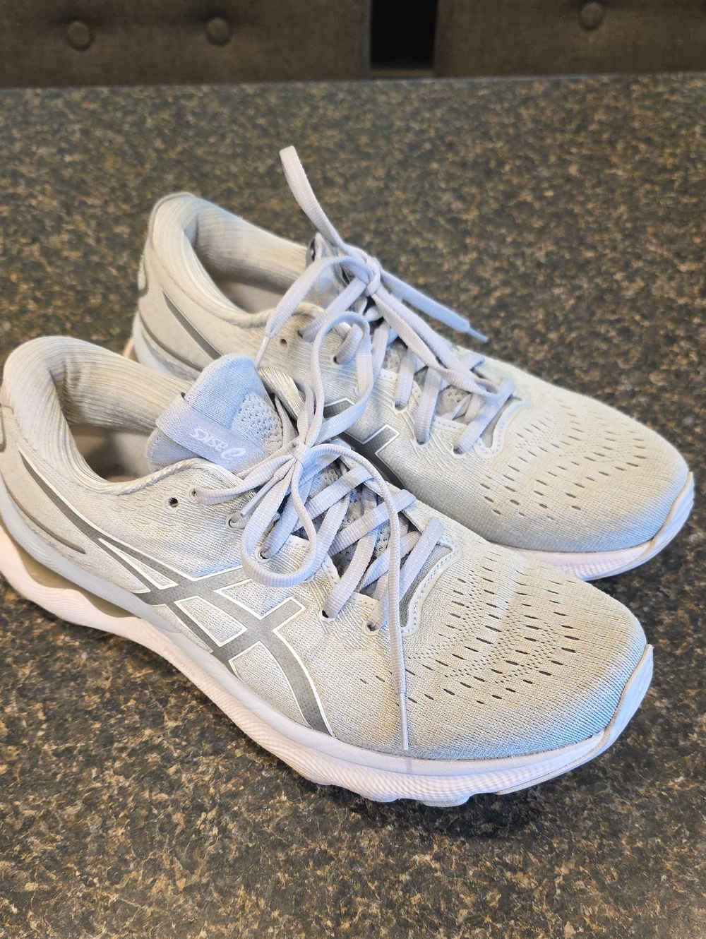 Asics Gel Nimbus 24 Women's Light Gray Athletic Running Shoes